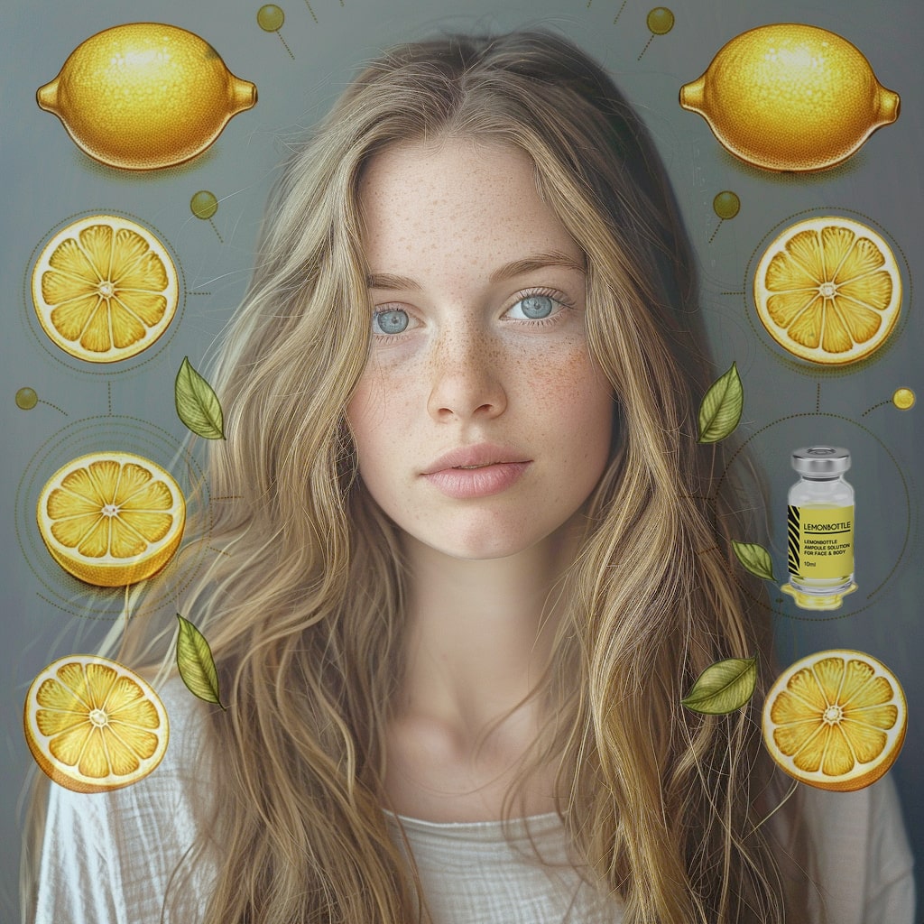 Bottiglia di limone per la pelle